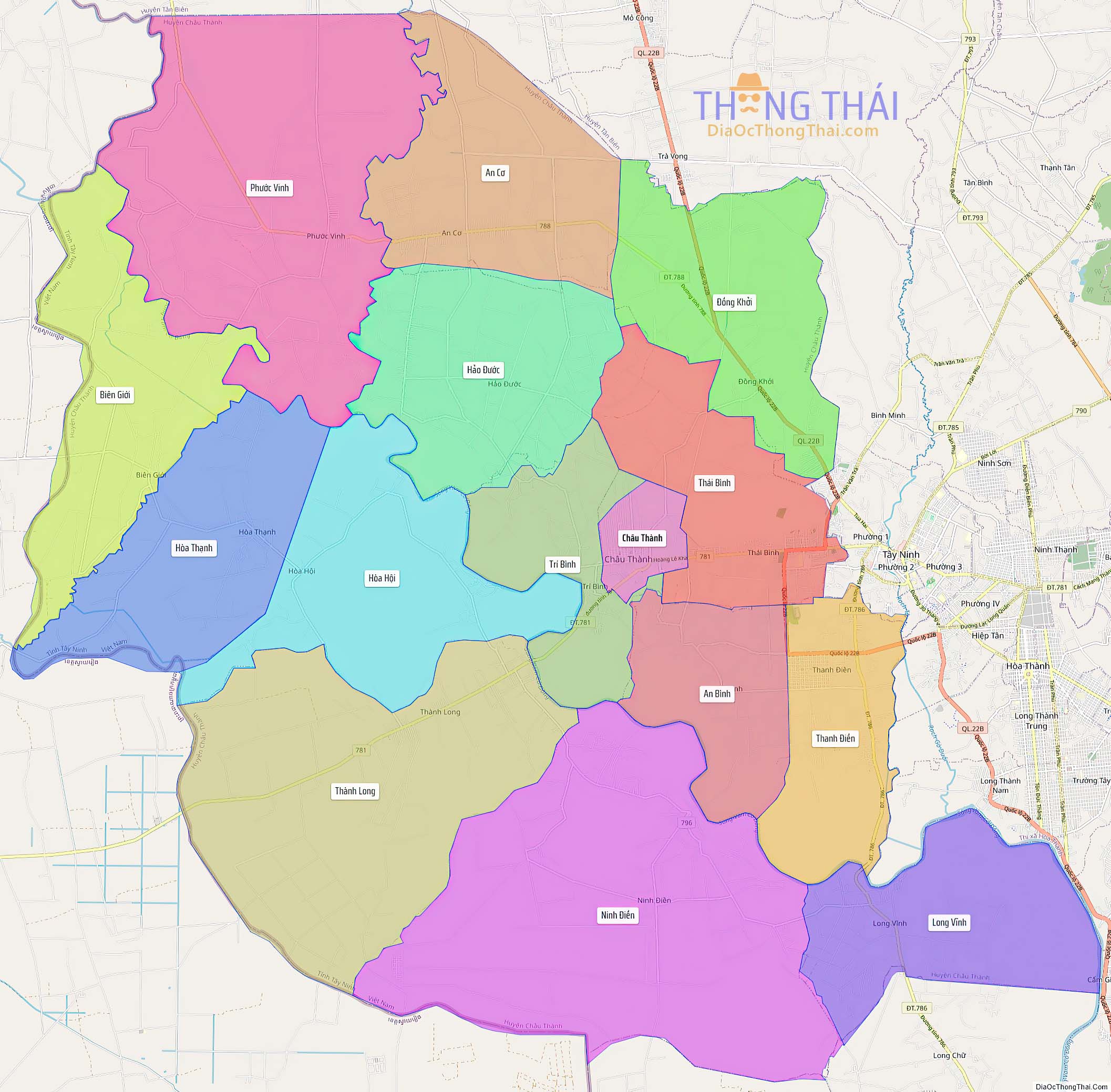 Bản đồ huyện Châu Thành (Kích thước lớn).