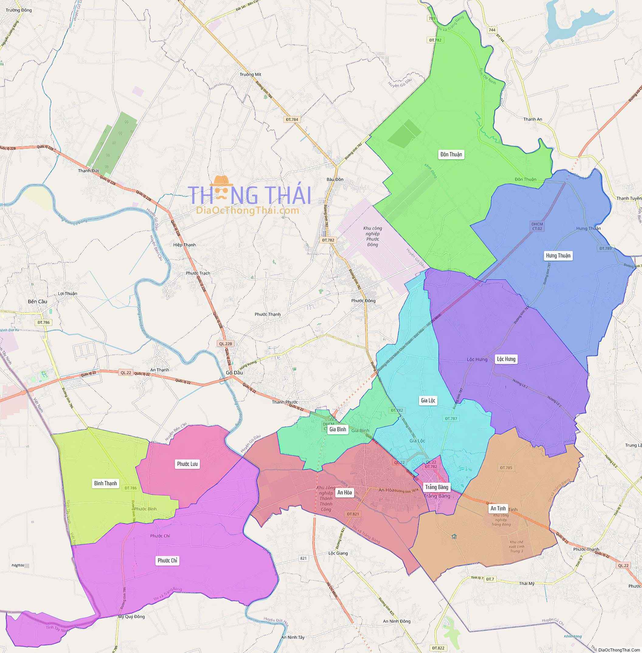Bản đồ thị xã Trảng Bàng (Kích thước lớn).