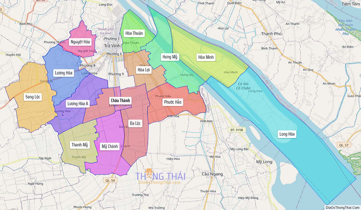 Bản đồ huyện Châu Thành.