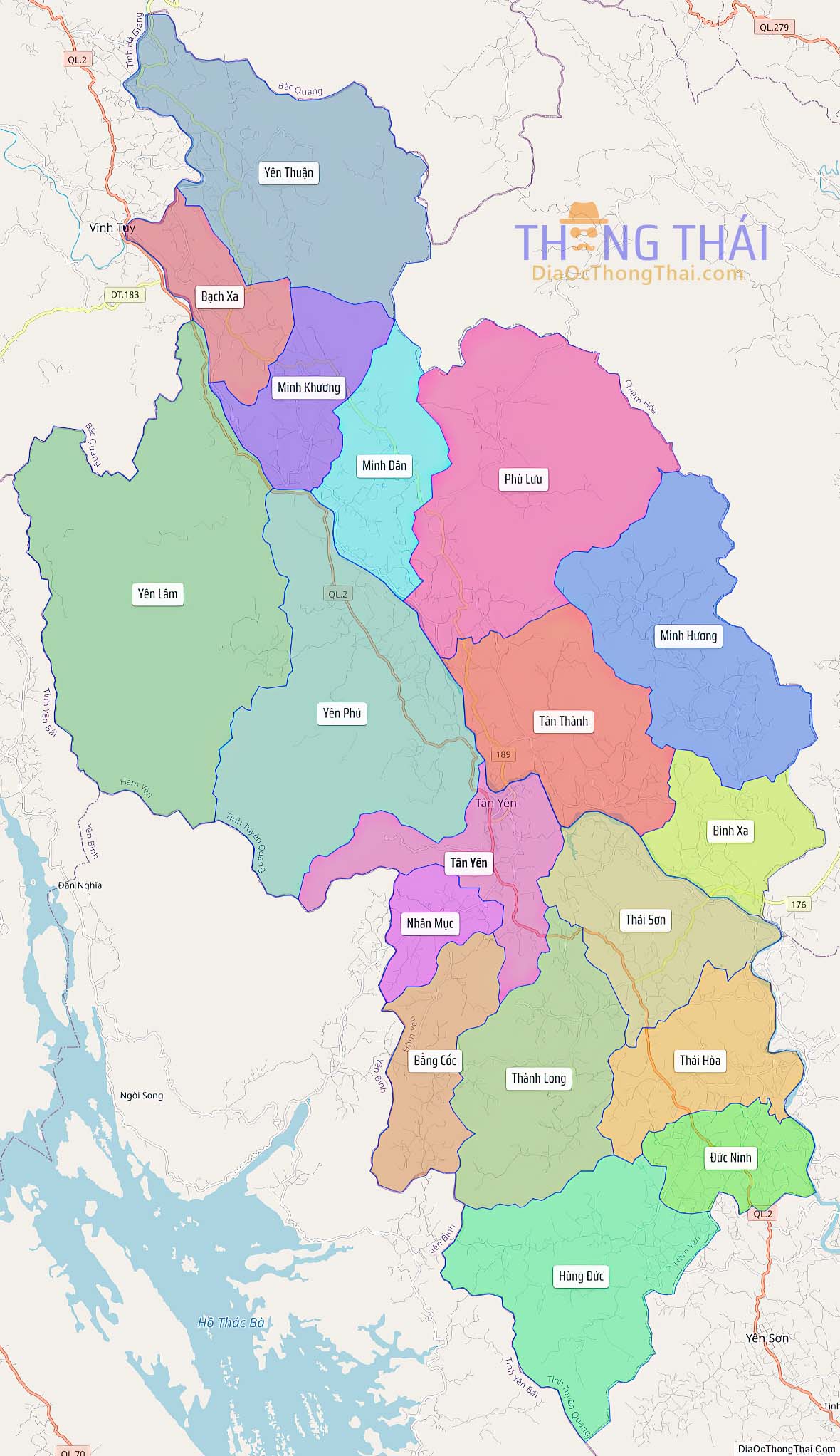 Bản đồ huyện Hàm Yên (Kích thước lớn).