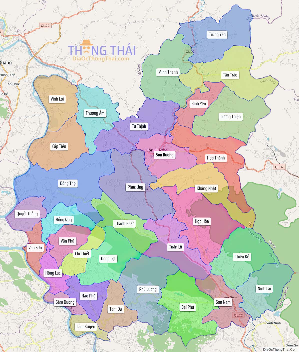 Bản đồ huyện Sơn Dương.