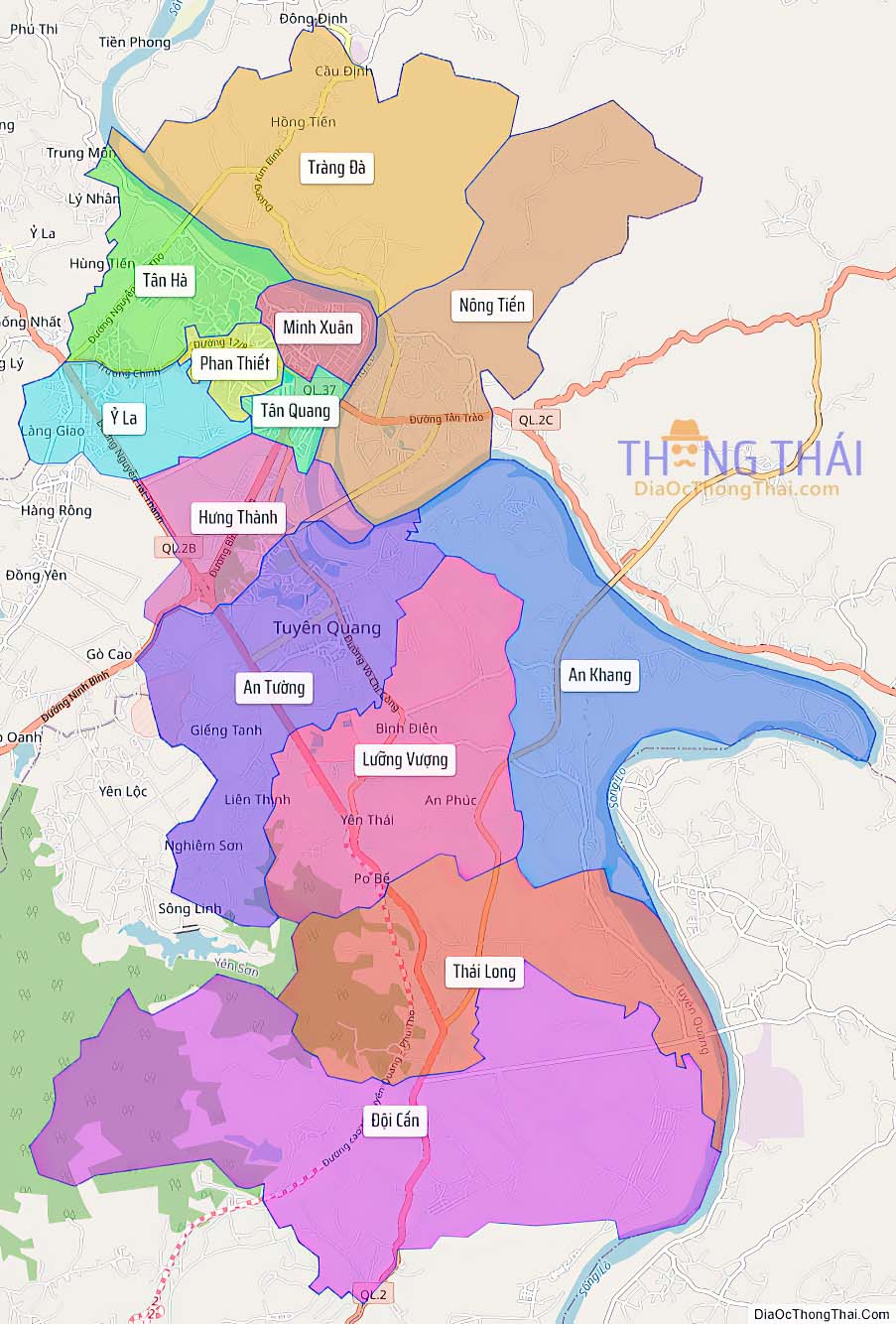 Bản đồ thành phố Tuyên Quang.