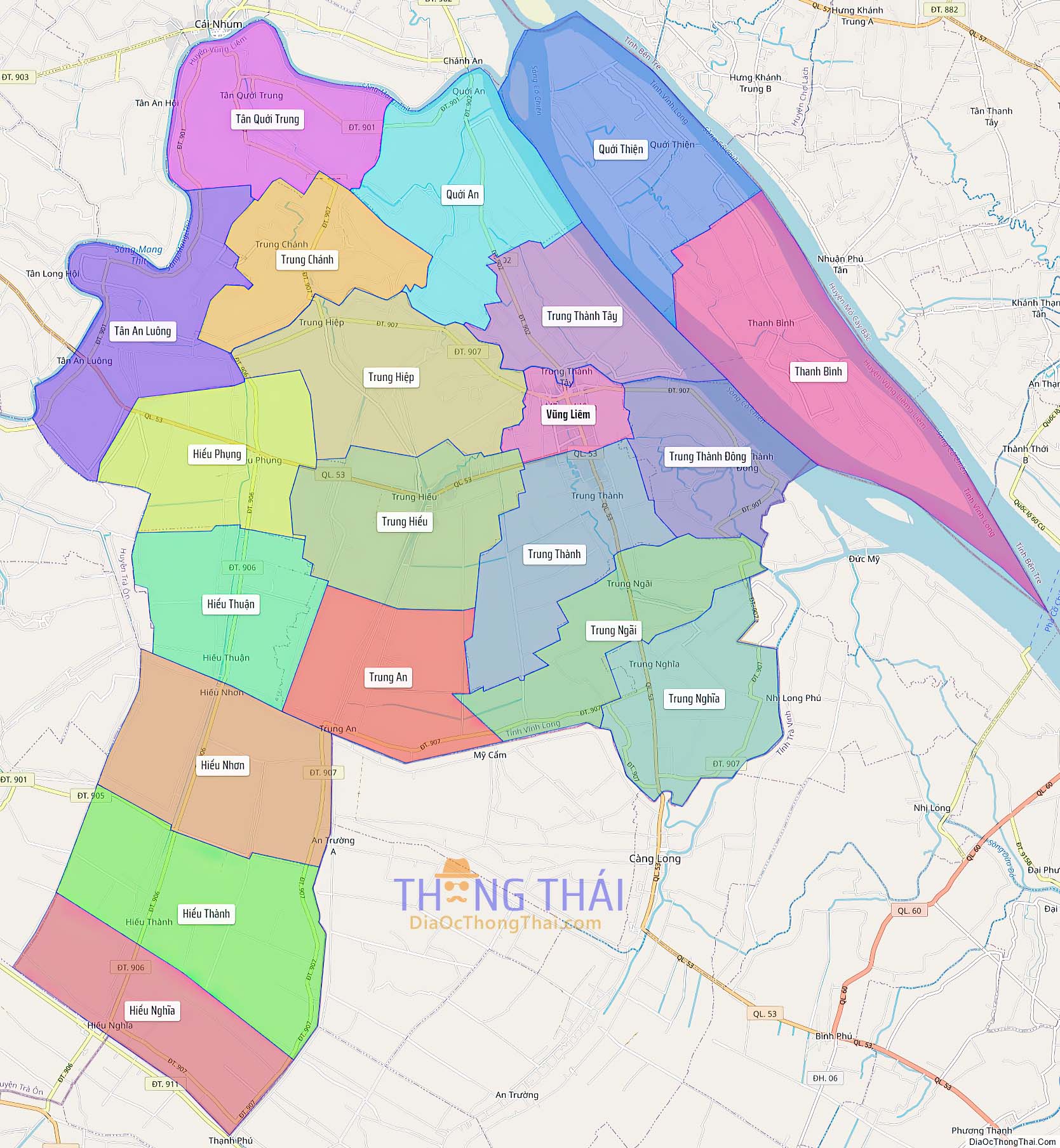 Bản đồ huyện Vũng Liêm (Kích thước lớn).