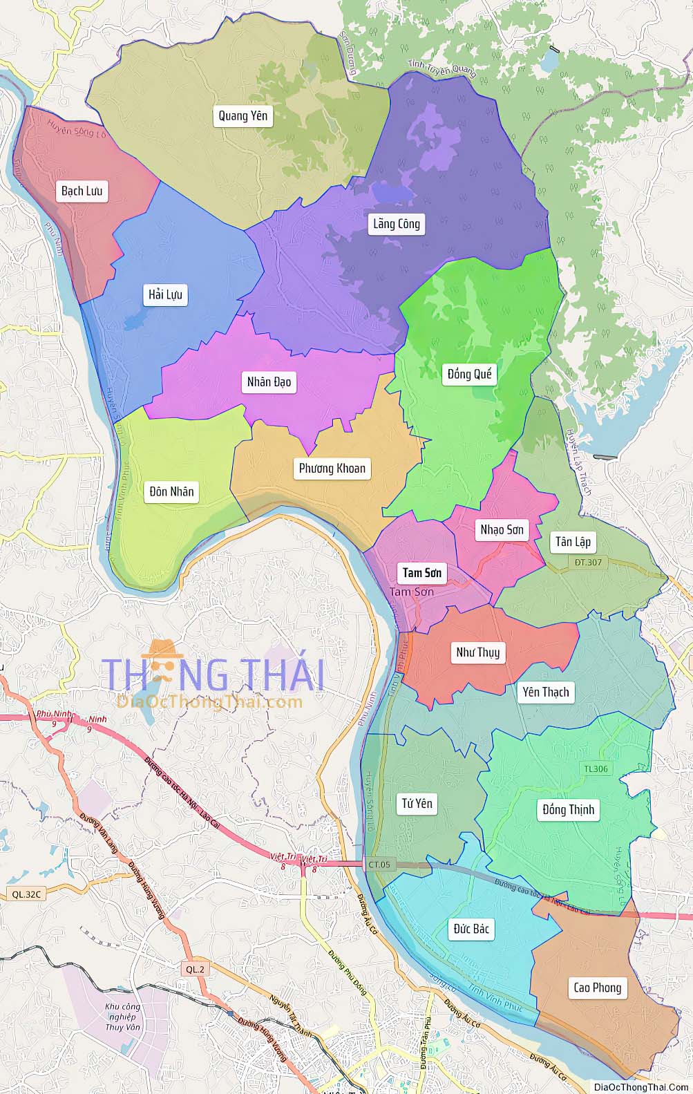 Bản đồ huyện Sông Lô.