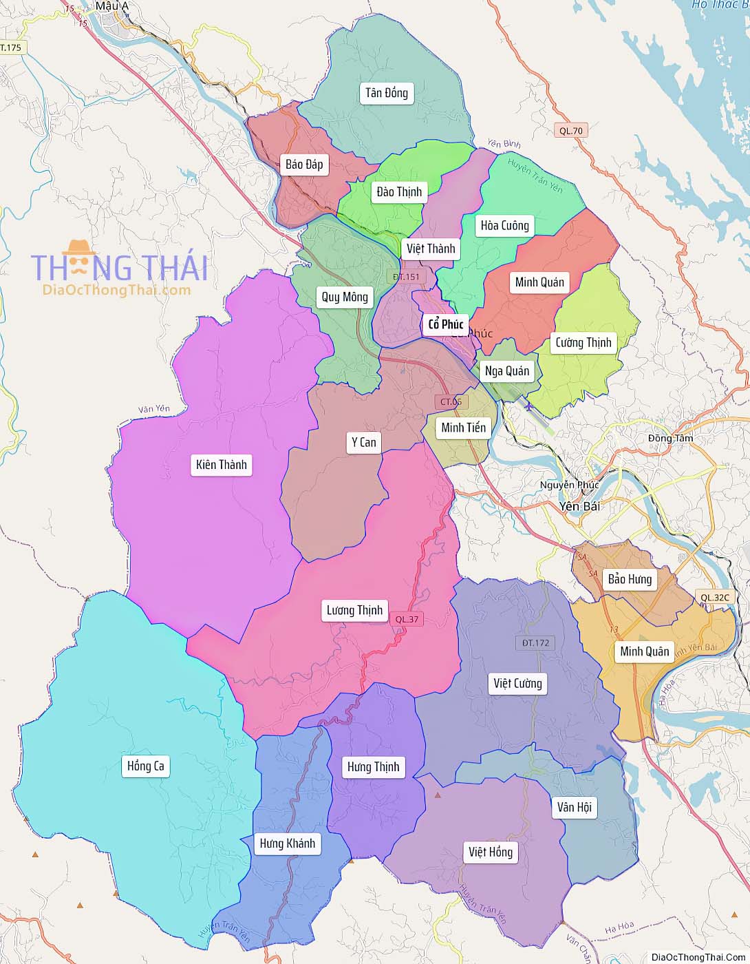 Bản đồ huyện Trấn Yên