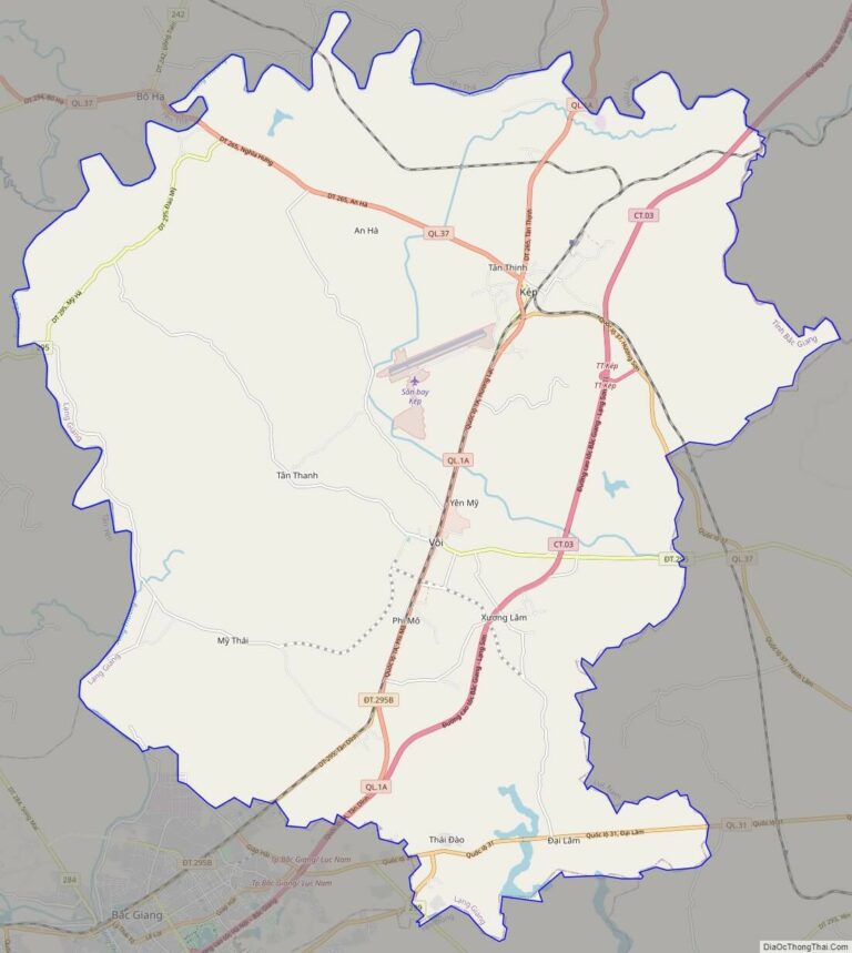 Bản đồ giao thông huyện Lạng Giang