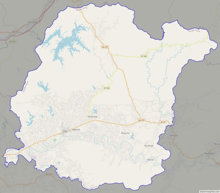 Bản đồ giao thông huyện Lục Ngạn