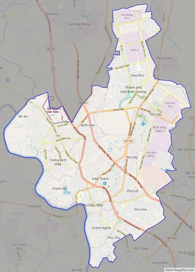 Bản đồ giao thông thành phố Thủ Dầu Một