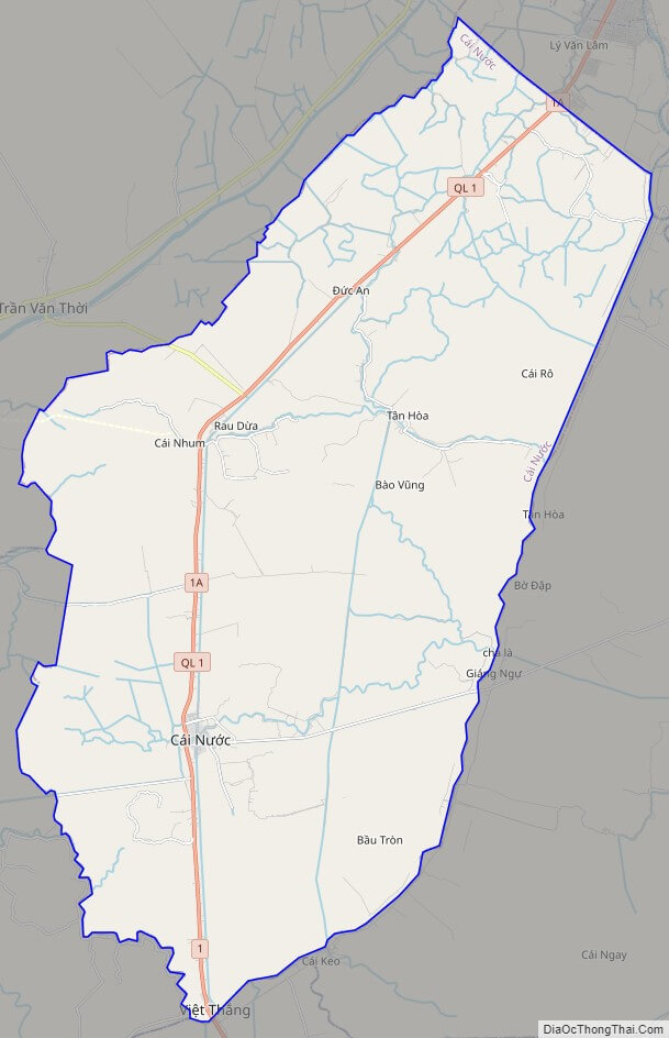 Bản đồ giao thông huyện Cái Nước