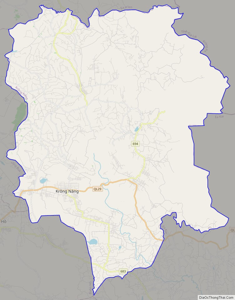 Bản đồ giao thông huyện Krông Năng