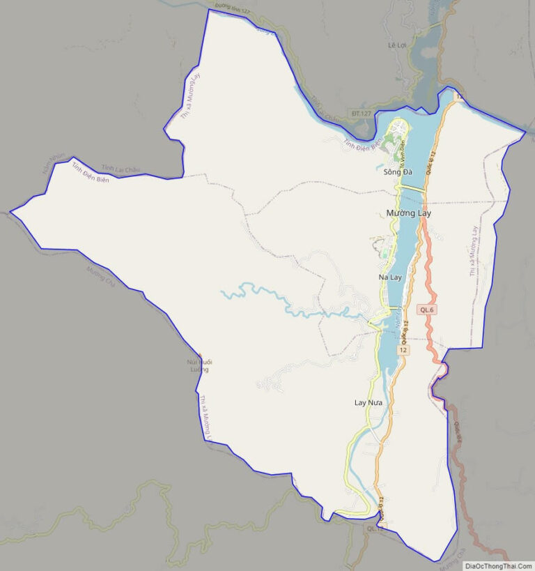 Bản đồ giao thông thị xã Mường Lay