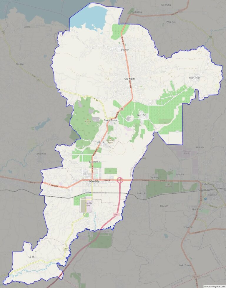 Bản đồ giao thông huyện Thống Nhất