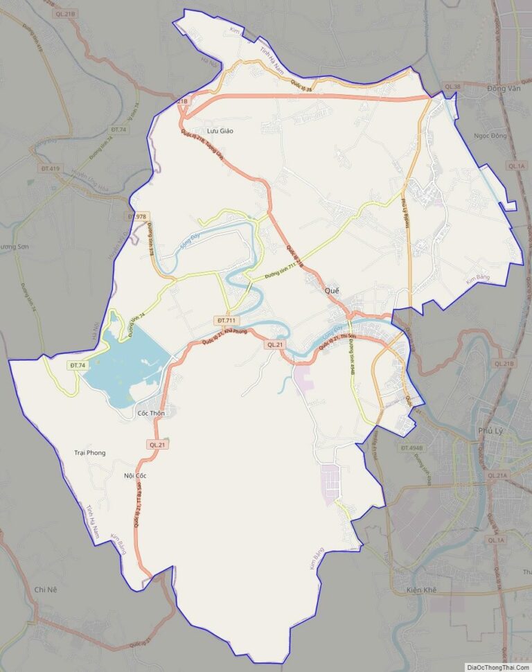 Bản đồ giao thông huyện Kim Bảng