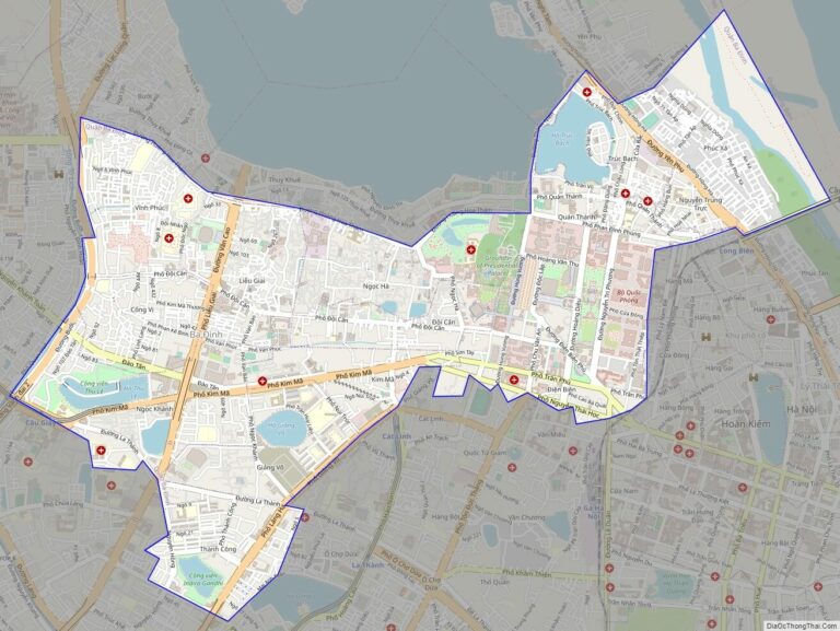 Bản đồ quận Ba Đình trên nền Open Street Map