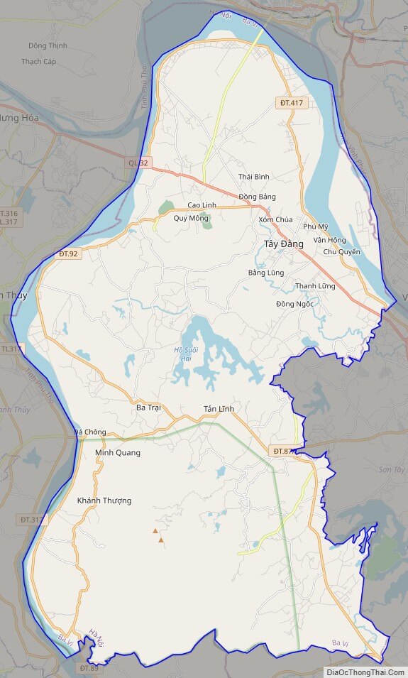 Bản đồ giao thông huyện Ba Vì