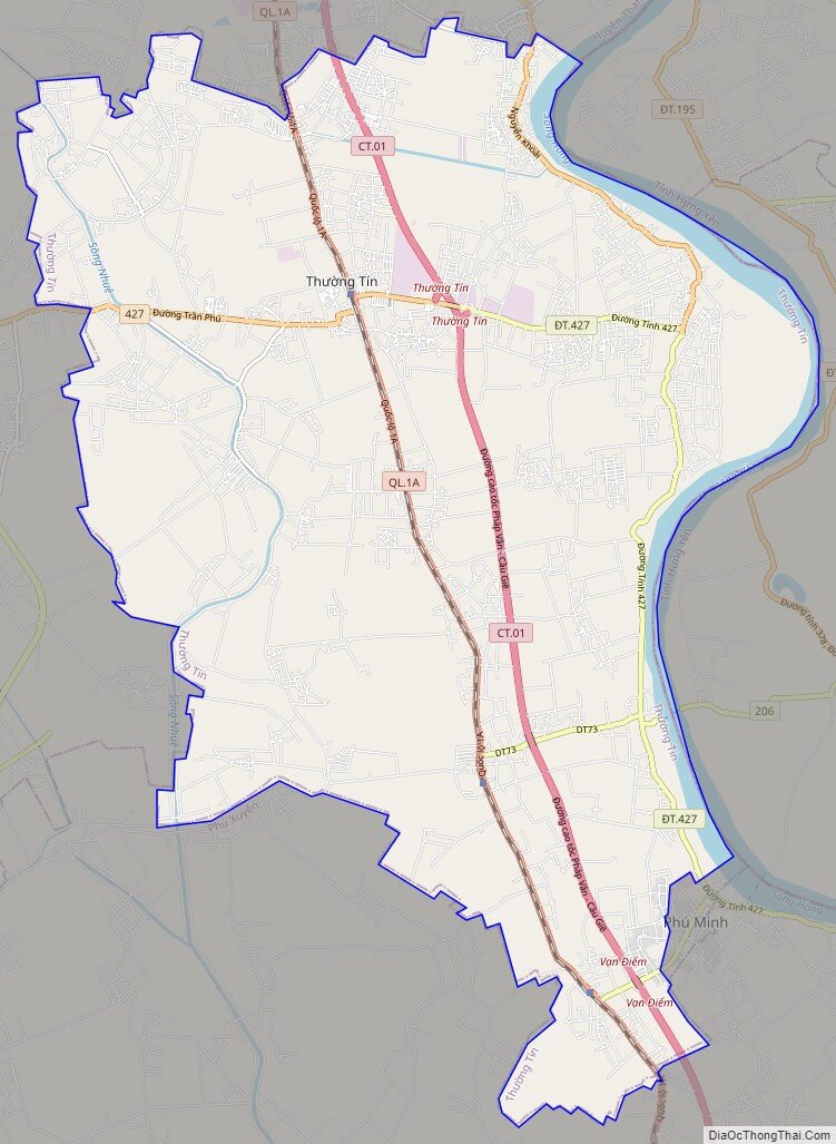 Bản đồ giao thông huyện Thường Tín