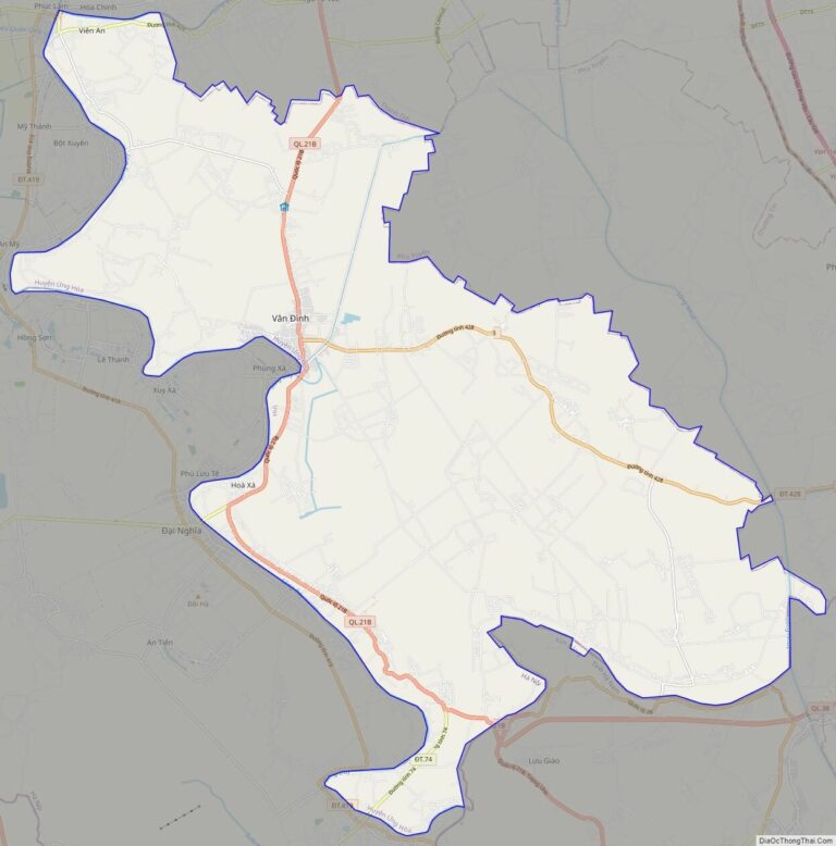Bản đồ huyện Ứng Hòa trên nền Open Street Map