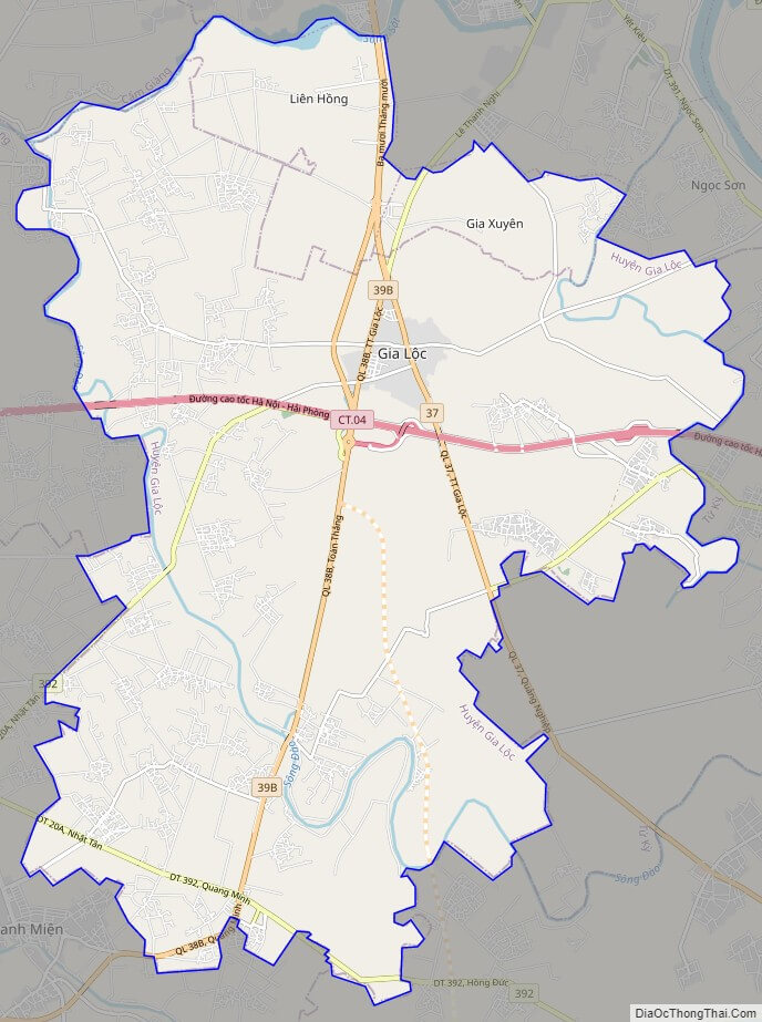 Bản đồ giao thông huyện Gia Lộc