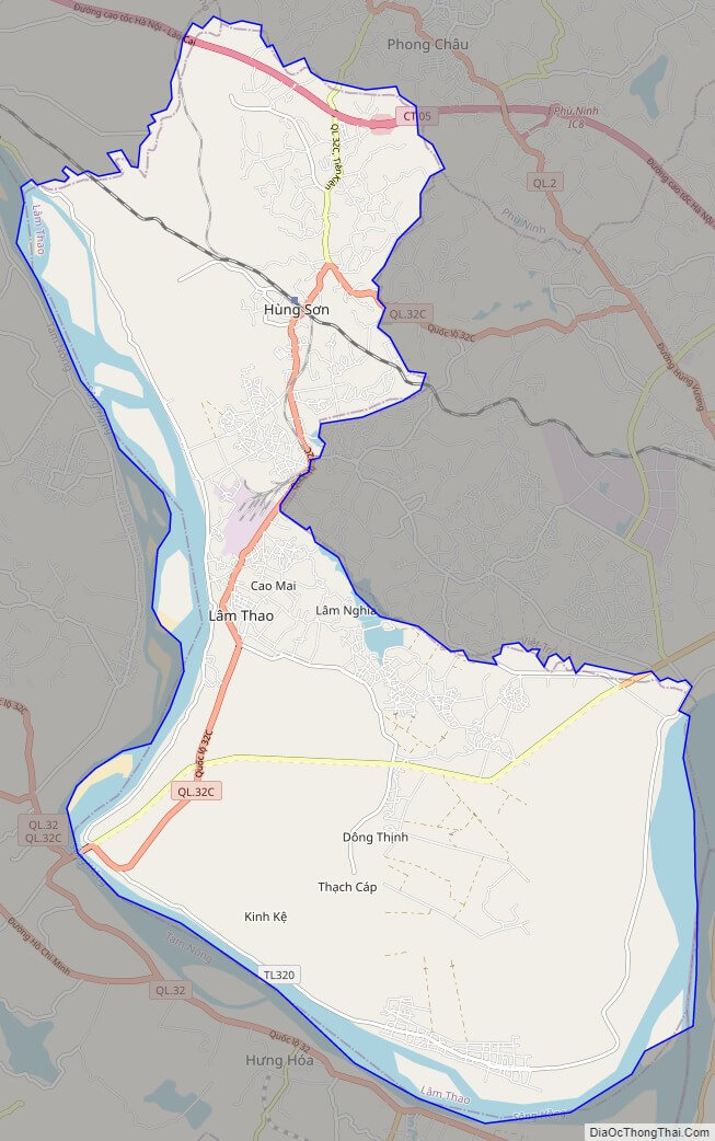 Bản đồ giao thông huyện Lâm Thao