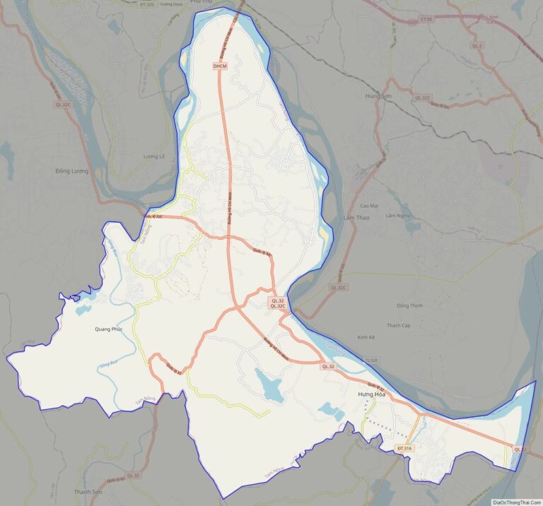 Bản đồ giao thông huyện Tam Nông