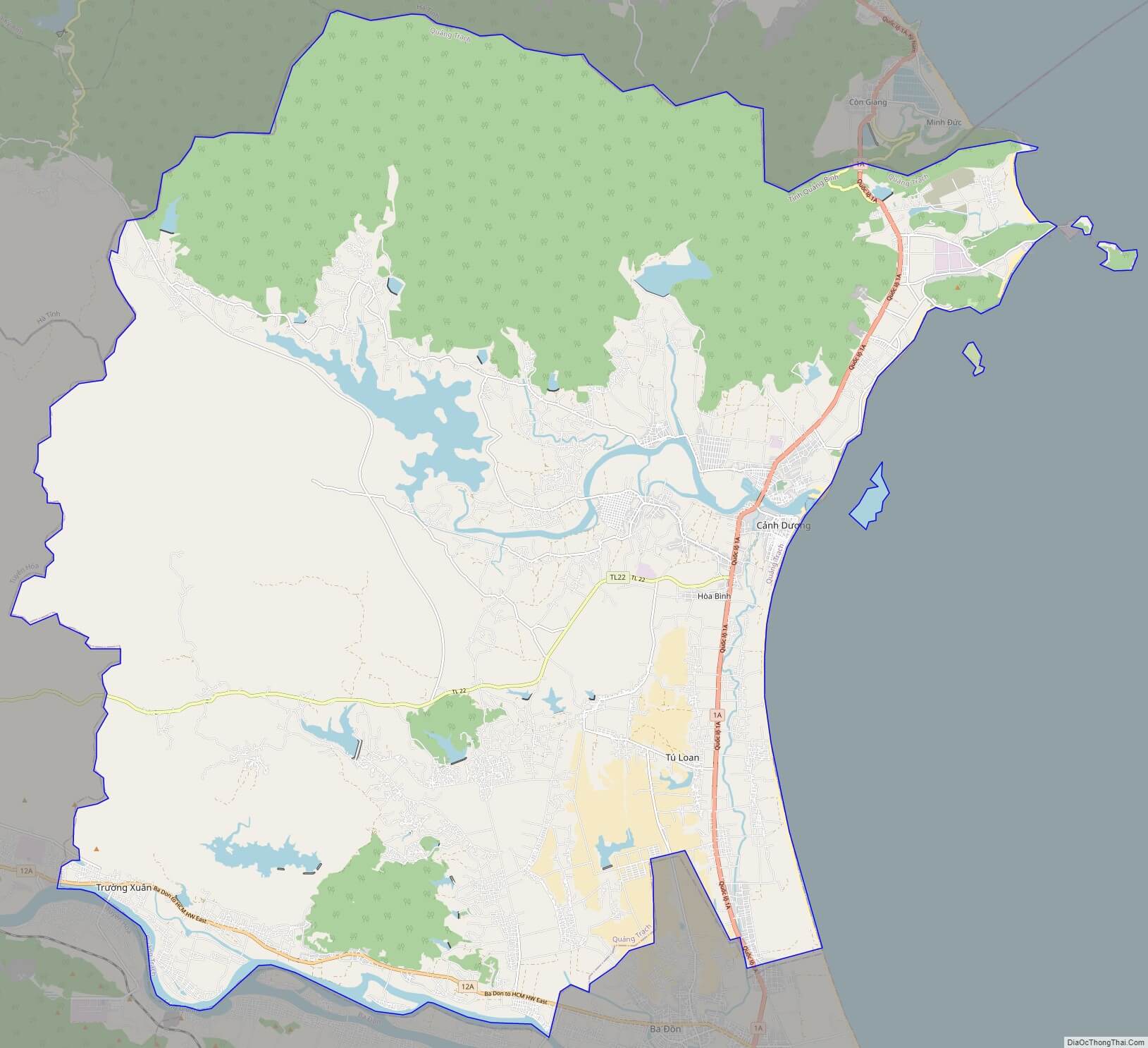 Địa Ốc Thông Thái tự hào giới thiệu bản đồ huyện Quảng Trạch hoàn thiện năm