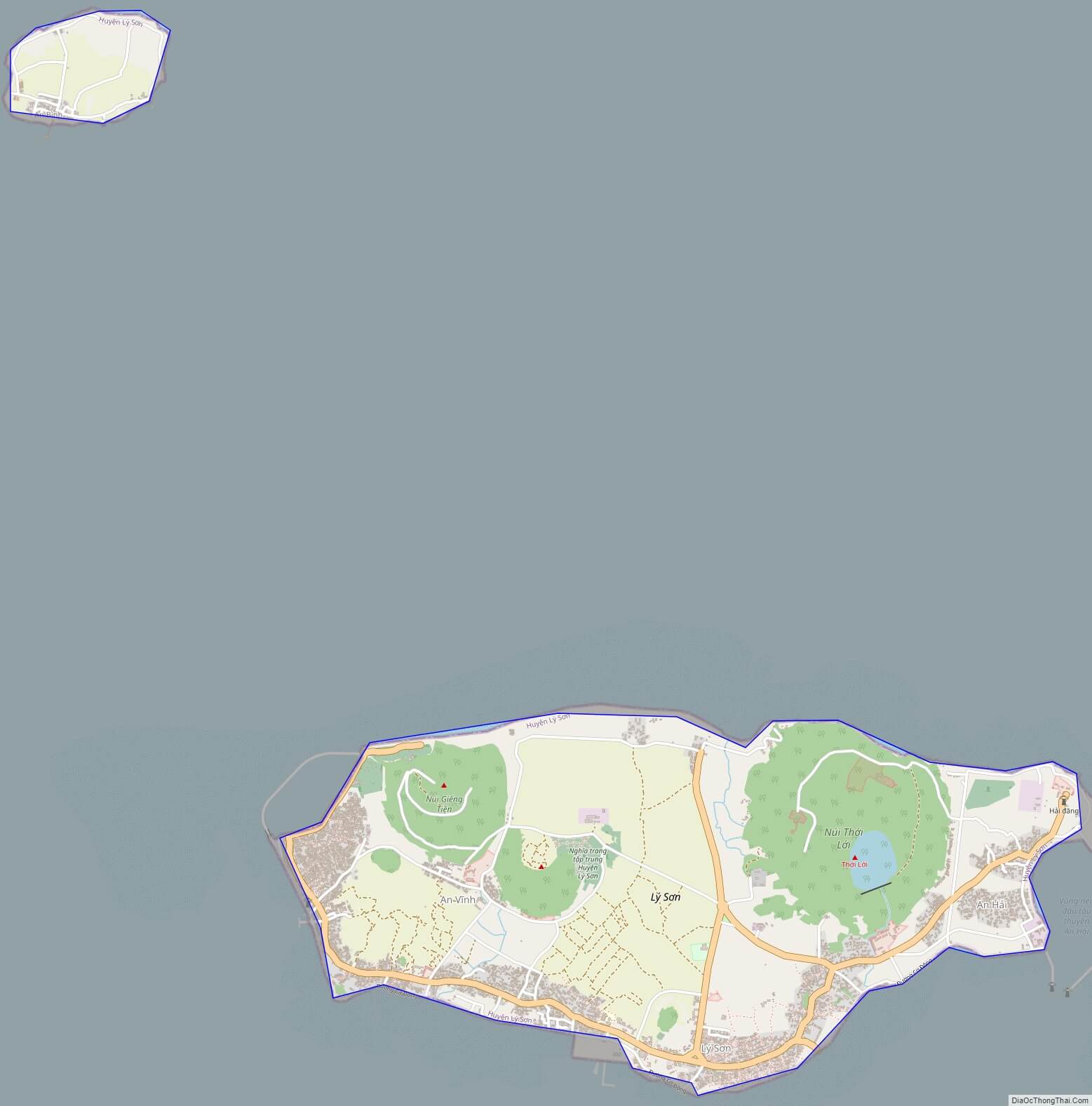 Bản đồ huyện Lý Sơn - Quảng Ngãi - Địa Ốc Thông Thái
