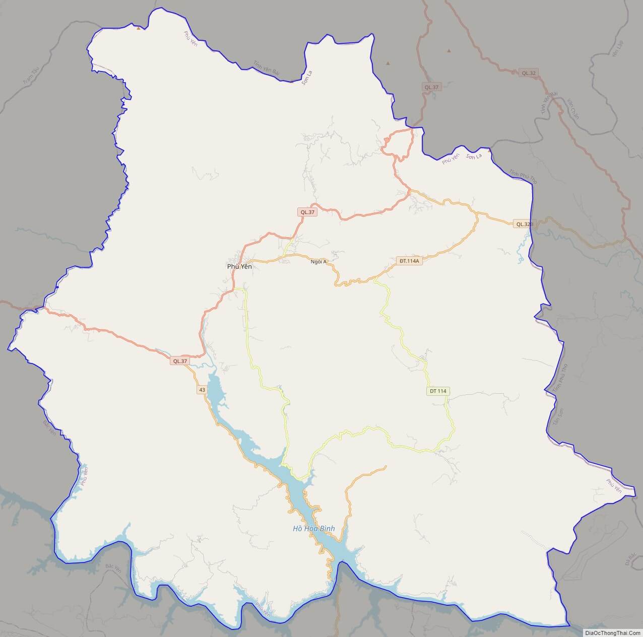 Bản đồ huyện Phù Yên - Sơn La - Địa Ốc Thông Thái