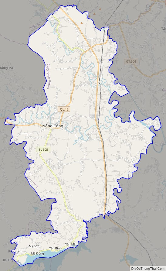Bản đồ giao thông huyện Nông Cống