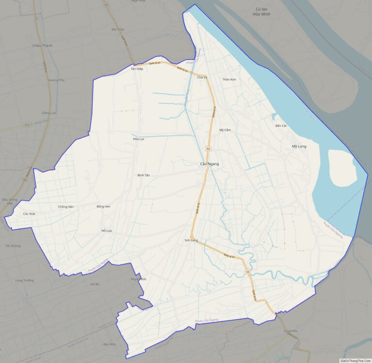 Bản đồ giao thông huyện Cầu Ngang