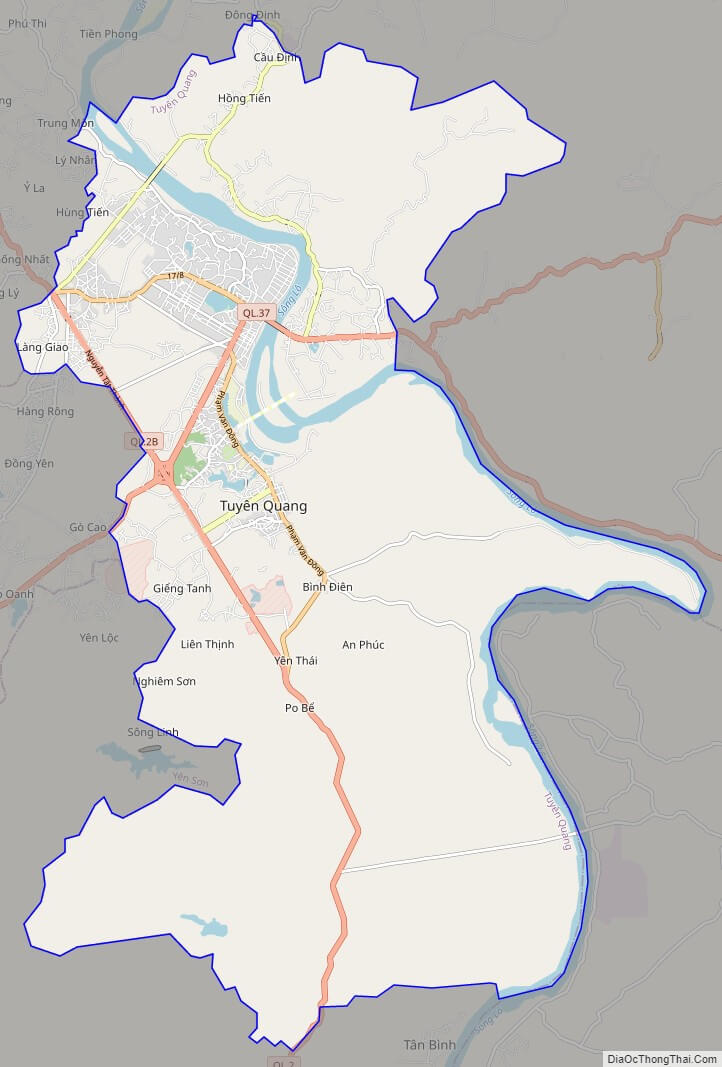 Bản đồ giao thông thành phố Tuyên Quang