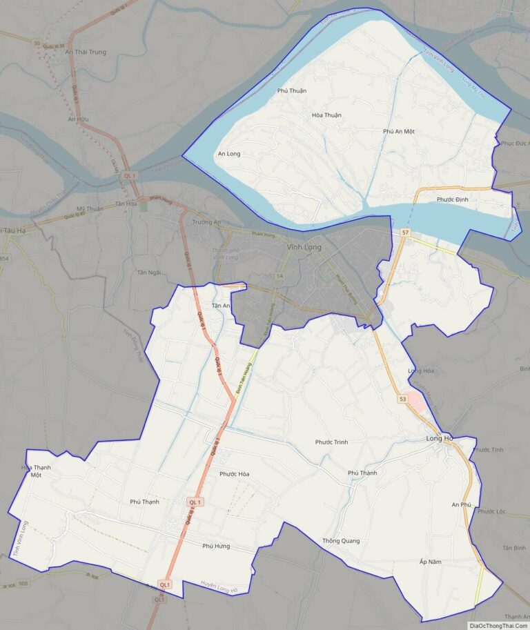 Bản đồ giao thông huyện Long Hồ