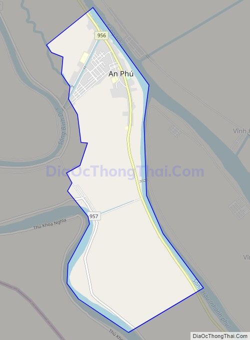 Bản đồ giao thông Thị trấn An Phú, huyện An Phú