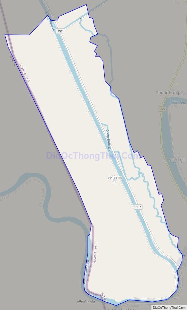 Bản đồ giao thông xã Phú Hội, huyện An Phú