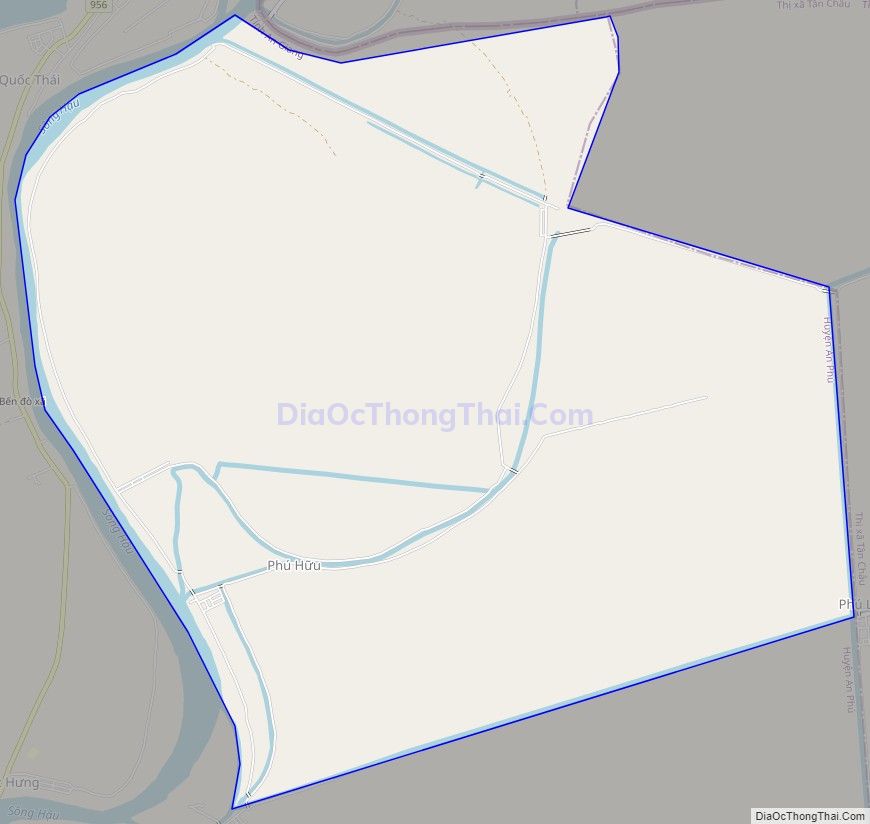 Bản đồ giao thông xã Phú Hữu, huyện An Phú