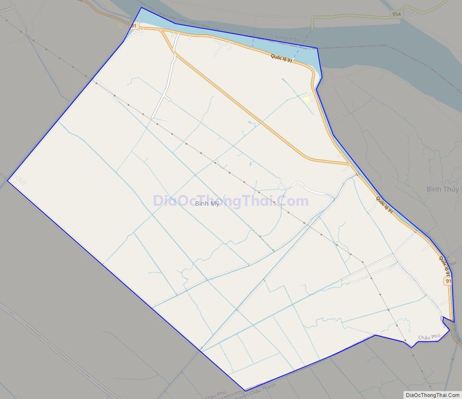 Bản đồ giao thông xã Bình Mỹ, huyện Châu Phú