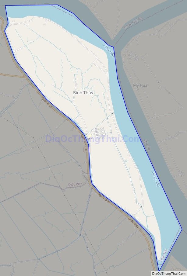 Bản đồ giao thông xã Bình Thủy, huyện Châu Phú