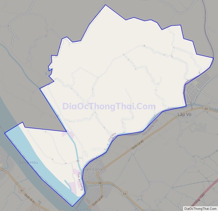 Bản đồ giao thông xã Hòa An, huyện Chợ Mới
