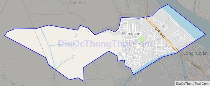 Bản đồ giao thông phường Bình Khánh, thành phố Long Xuyên