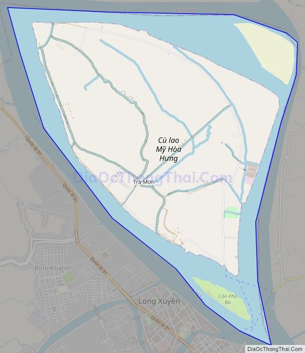 Bản đồ giao thông xã Mỹ Hòa Hưng, thành phố Long Xuyên