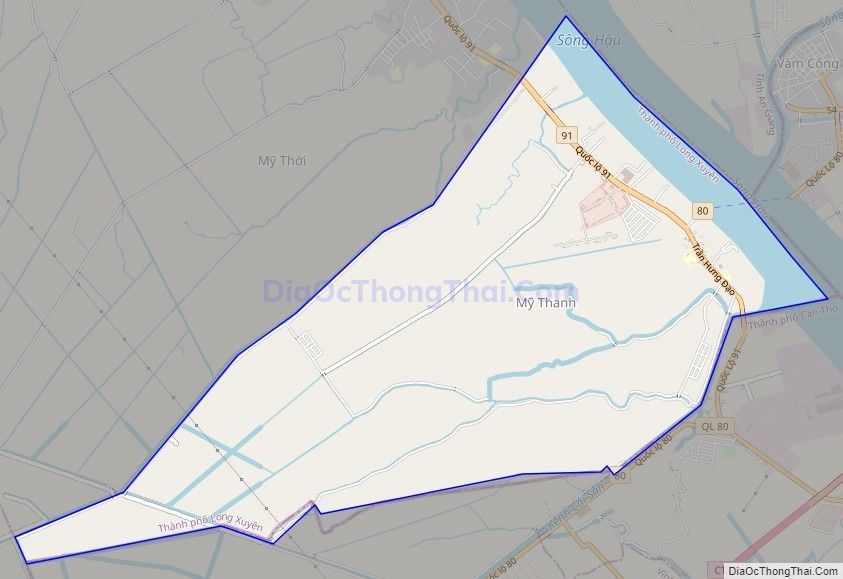 Bản đồ giao thông phường Mỹ Thạnh, thành phố Long Xuyên