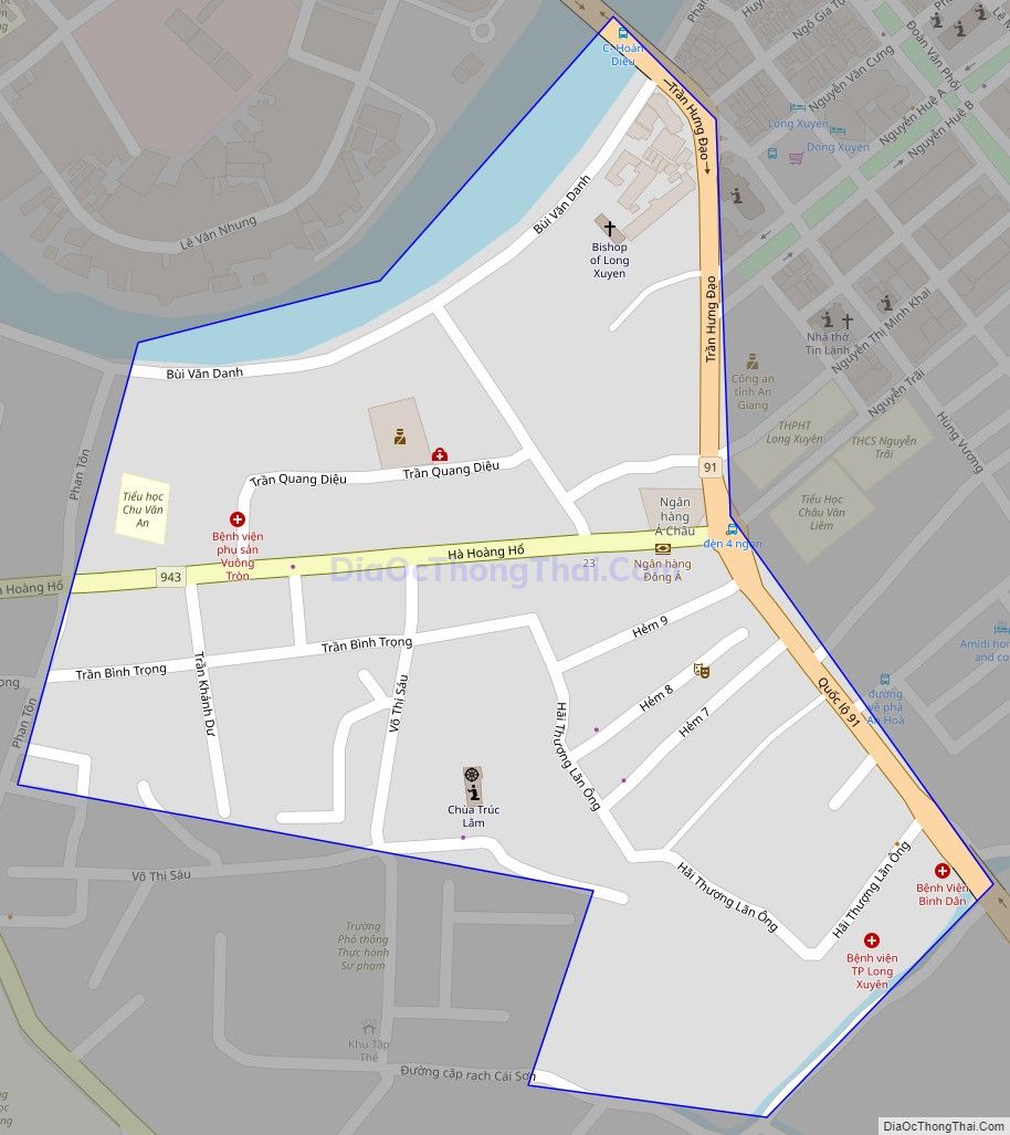 Bản đồ giao thông phường Mỹ Xuyên, thành phố Long Xuyên