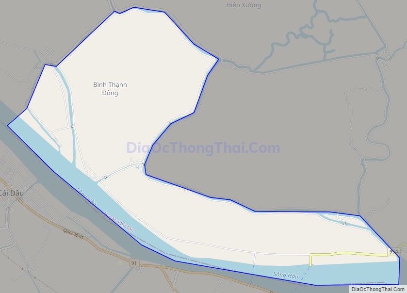 Bản đồ giao thông xã Bình Thạnh Đông, huyện Phú Tân