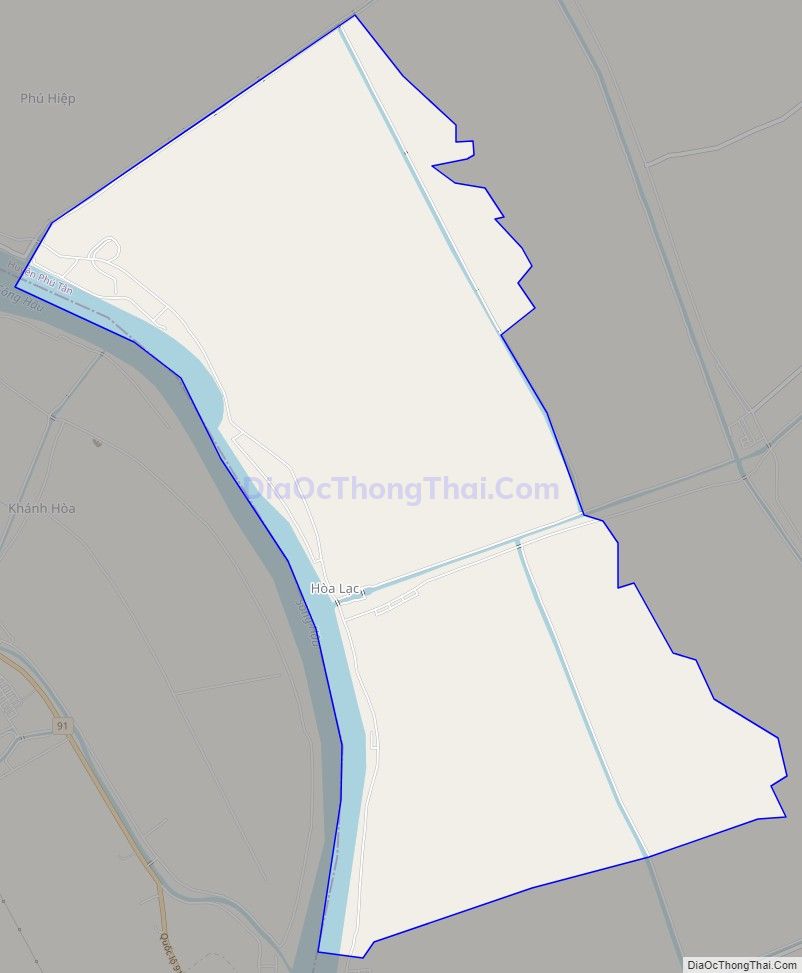 Bản đồ giao thông xã Hòa Lạc, huyện Phú Tân