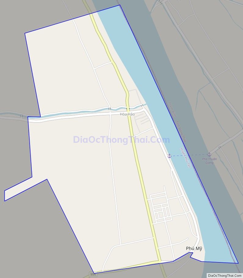 Bản đồ giao thông Thị trấn Phú Mỹ, huyện Phú Tân