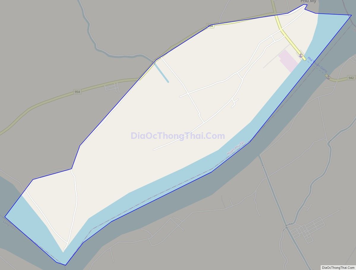 Bản đồ giao thông xã Tân Trung, huyện Phú Tân