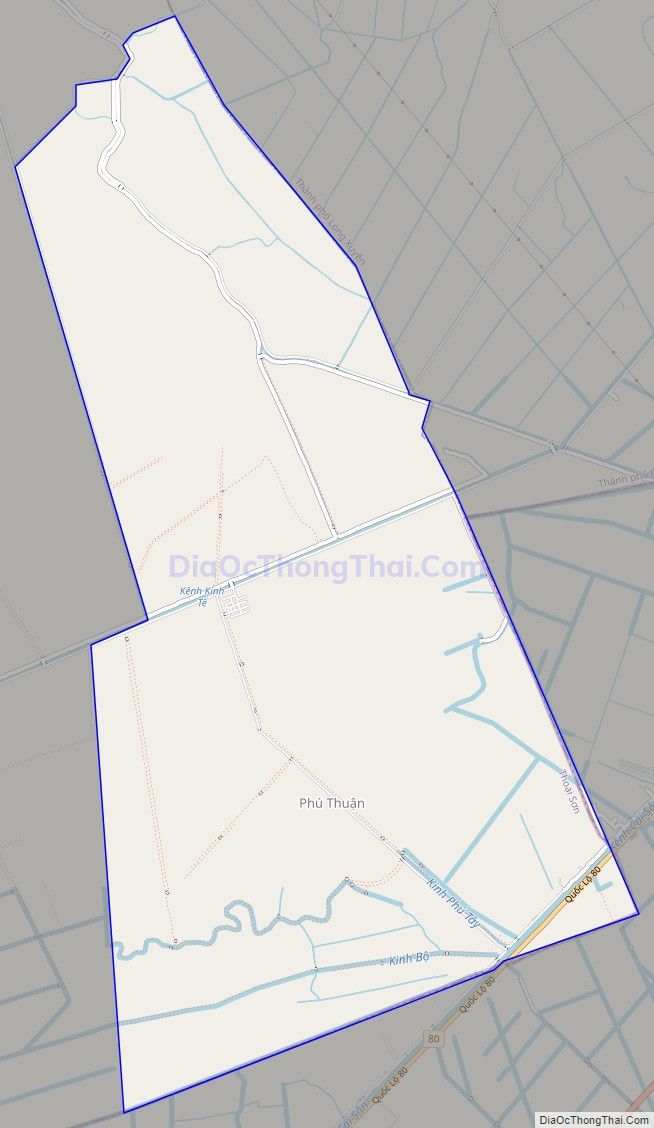 Bản đồ giao thông xã Phú Thuận, huyện Thoại Sơn
