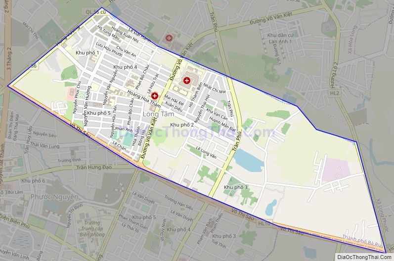 Bản đồ giao thông phường Long Tâm, thành phố Bà Rịa