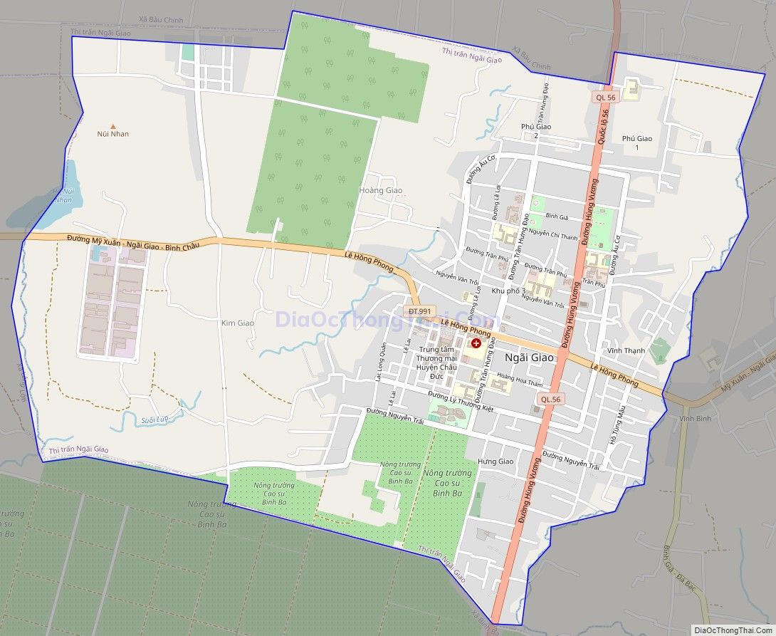 Bản đồ giao thông Thị trấn Ngãi Giao, huyện Châu Đức