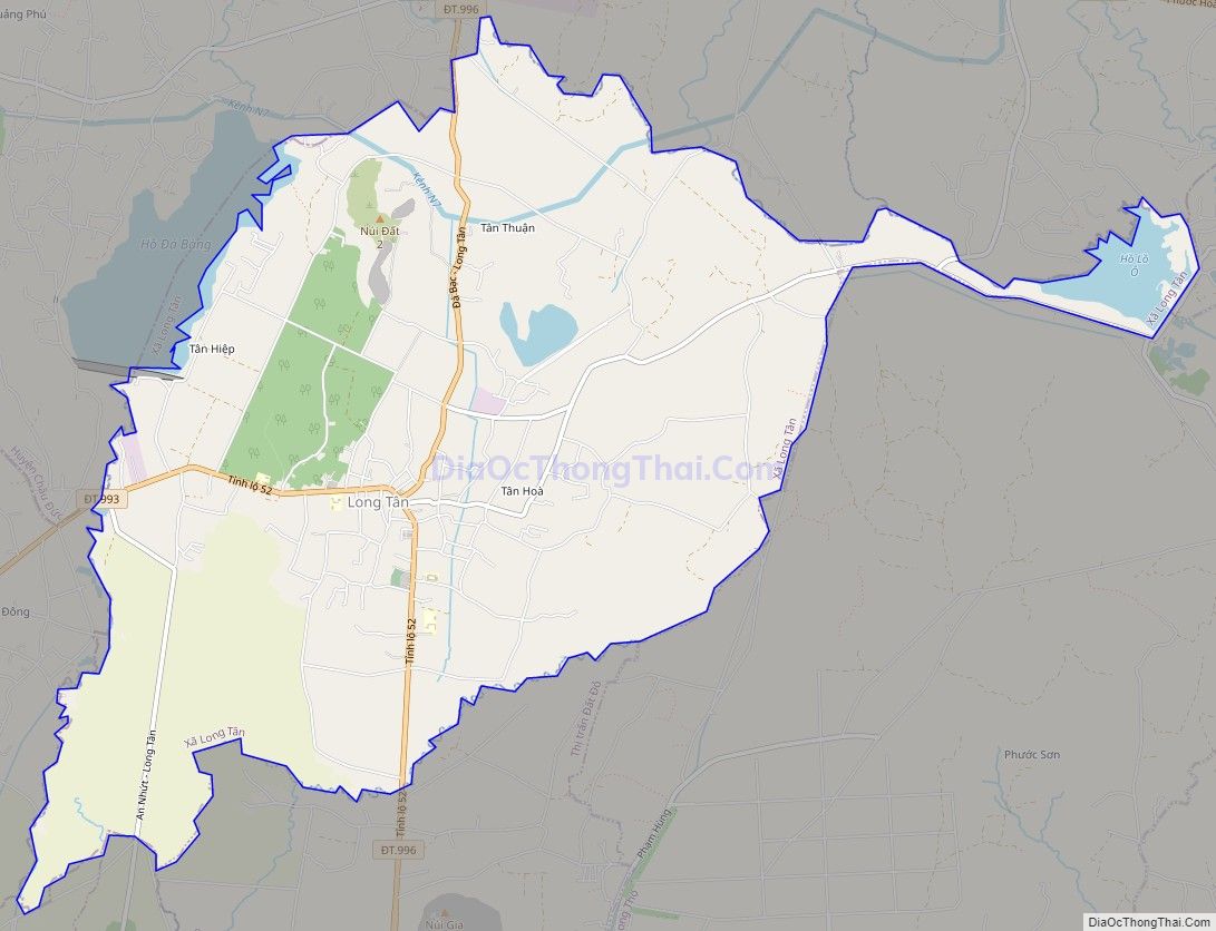 Bản đồ giao thông xã Long Tân, huyện Đất Đỏ