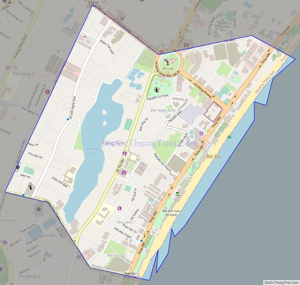 Bản đồ giao thông phường Thắng Tam, thành phố Vũng Tàu